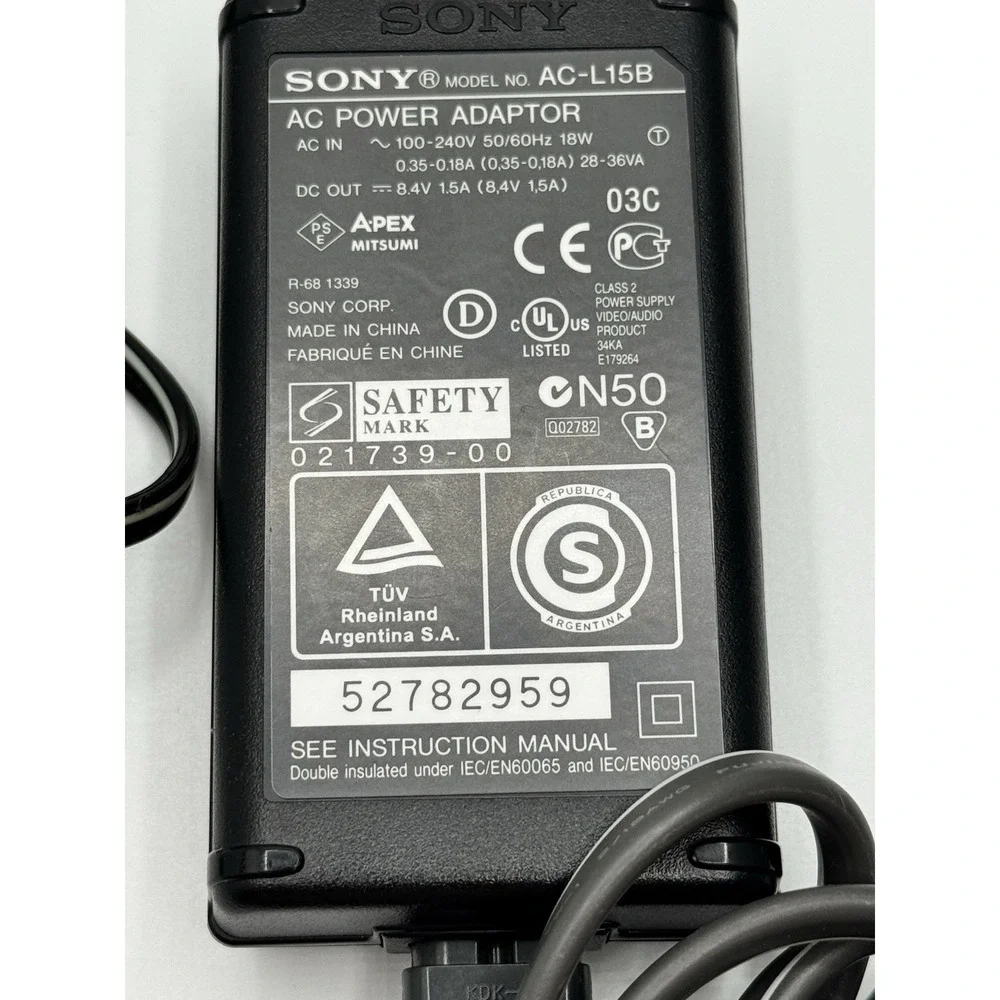 Sony‎ AC-L15A Handycam AC Adapter Power Supply Battery Charger - Genuine OEM